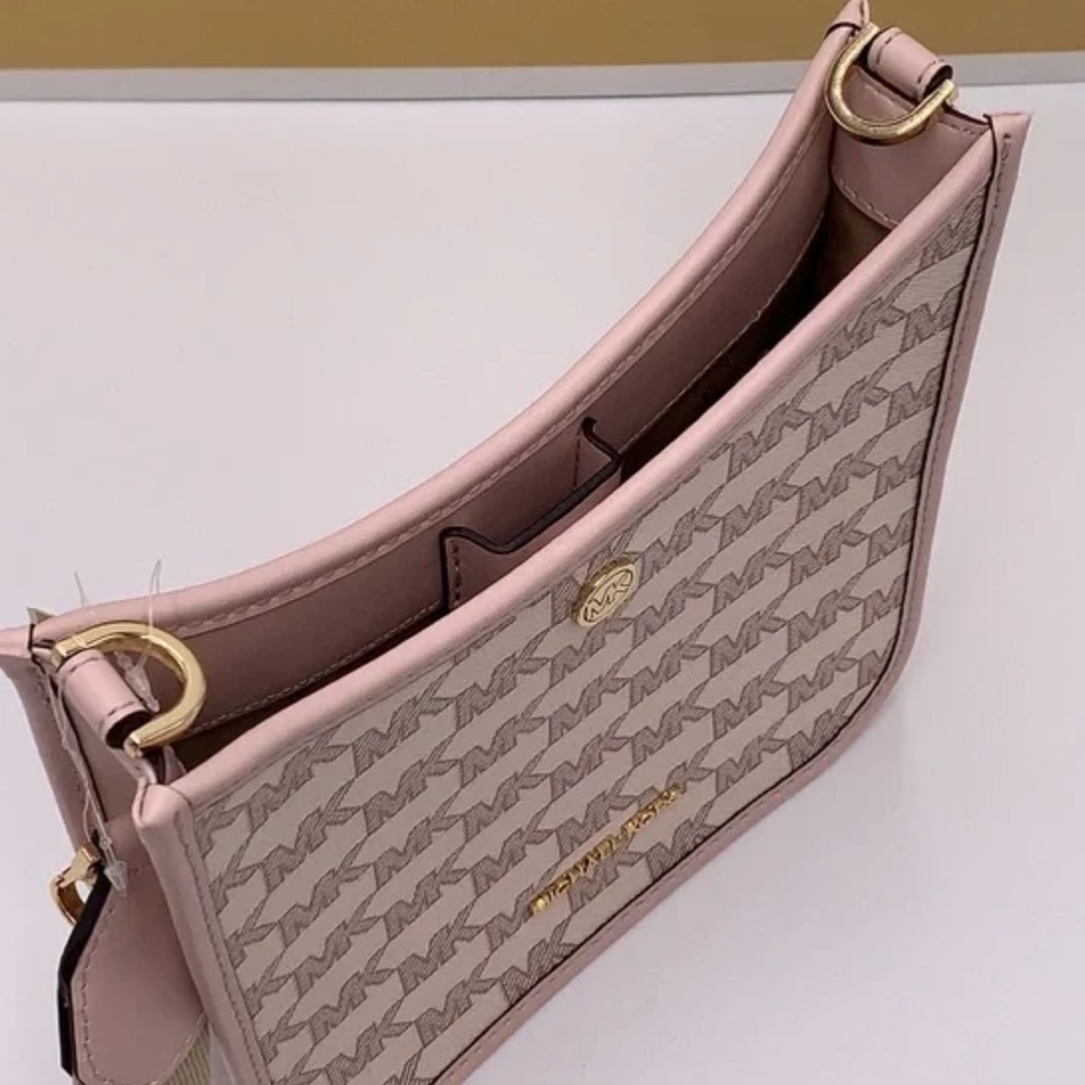 MICHAEL KORS Briley Small Logo Messenger Bag POWDER BLUSH MULTI COLOR - Picture 4 of 14
